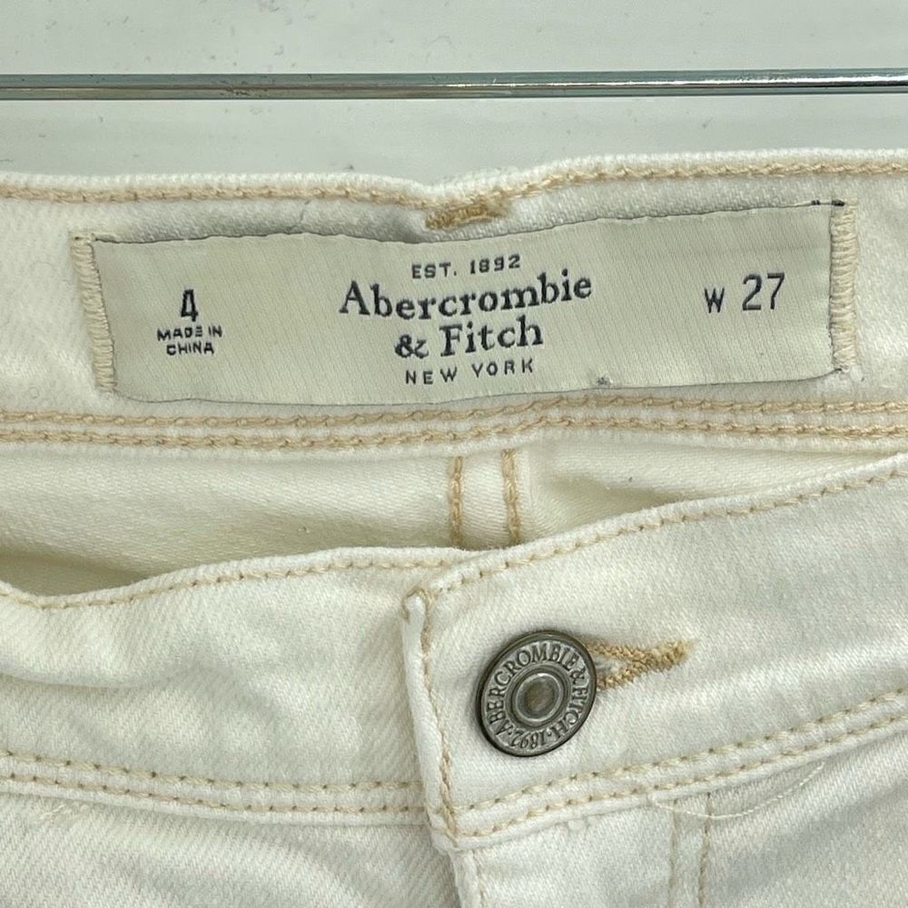 Abercrombie & Fitch Womens Skinny Jeans Cotton Stretch Cream Size 4 / 27 - Picture 6 of 9